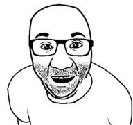 arm clothes glasses half_open_mouth smile soyjak stubble template tshirt variant:el_perro_rabioso // 388x363 // 42.0KB