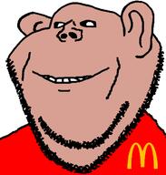 amerimutt closed_mouth ear mcdonalds mutt smile soyjak subvariant:impish_amerimutt variant:impish_soyak_ears // 598x628 // 26.1KB