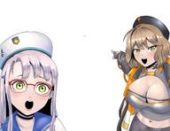 2soyjaks anime arm blue_hair breasts brown_eyes brown_hair clothes glasses green_eyes hair hand hat meta:nas open_mouth pointing soy_parody soyjak tagme_weeb_name variant:two_pointing_soyjaks white_skin // 2048x1580 // 359.9KB