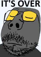closed_eyes closed_mouth distorted glasses grey_skin its_over mustache soot soot_colors soyjak soyjak_party stubble subvariant:scholar text variant:gapejak // 600x837 // 28.1KB