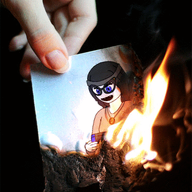 animated anti_soytan arm beanie blue_eyes burning clothes female fire glasses hair hand hat holding_object irl kys_coomers marvel necklace nintendo nintendo_switch open_mouth soyjak variant:soytan video_game // 372x500 // 377.1KB