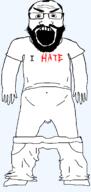 angry arm balding beard full_body glasses hand i_hate meta:pornographic_content open_mouth pants_down penis shirt_with_words small_penis subvariant:obsessedchud subvariant:science_lover template tiny_penis transparent_background variant:markiplier_soyjak // 1000x2100 // 41.1KB