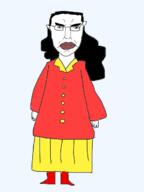 angry boots closed_mouth clothes coat ear female full_body glasses hair lipstick long_hair skirt soyjak subvariant:chudjak_front variant:chudjak // 470x626 // 43.7KB