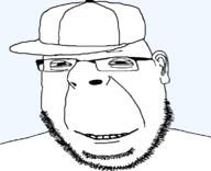 bald closed_mouth clothes ear glasses hat merge smile stubble subvariant:massjak subvariant:masson transparent_background variant:cobson variant:gapejak // 775x628 // 15.2KB