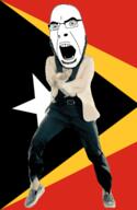 angry animated country dance flag:timor-leste gangnam_style glasses open_mouth soyjak stubble timor-leste variant:cobson // 300x460 // 503.7KB