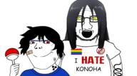2soyjaks anime band-aid comic_sans curse_mark forehead_protector gay happy headband i_hate konohagakure_symbol lgbt lollipop naruto_(series) no_symbol open_mouth orochimaru_(naruto) pedophile red_eyes sharingan shota slit_pupils snake soyjak subvariant:shoyta subvariant:soyak_front tattoo uchiha_sasuke variant:gapejak variant:soyak yellow_eyes // 1416x792 // 337.1KB