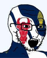 british bull cow england flag flag:oxfordshire glasses hair looking_to_the_right open_mouth oxfordshire soyjak stubble teeth tree united_kingdom variant:soyak // 644x800 // 112.0KB