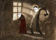 2soyjaks angry axe closed_mouth crime_and_punishment frown fyodor_dostoevsky glasses hair mustache purple_hair side_profile soyjak stubble tranny variant:chudjak variant:gapejak // 1433x1029 // 3.2MB