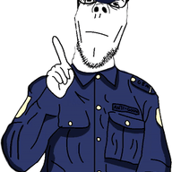 animated clothes coaltent_cop full_body glasses neutral pointing_up police police_hat stubble text uniform variant:dubbbzjak // 257x338 // 119.2KB