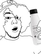 drink eyebrows glasses gone_fishinq holding_object holding_soylent open_mouth soy soylent soylent_bottle stubble variant:fishingjak // 1160x1544 // 383.6KB