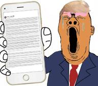 blond donald_trump orange_skin suit_and_tie truth_social variant:reaction_soyjak wig wordswordswords // 1029x900 // 102.7KB