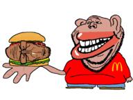 amerimutt angry award black_sclera bloodshot_eyes brown_skin clothes ear euromutt european_union fat flag:european_union food foodjak full_body glasses half_open_mouth hamburger holding_object mcdonalds mucus mutt soyjak stubble subvariant:euromutt subvariant:impish_amerimutt text trollface variant:impish_soyak_ears variant:markiplier_soyjak // 1116x845 // 167.2KB