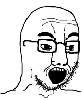 1soyjaks bald beard excited forehead_lines fusion glasses mouth_open open_mouth series:fusionjaks stubble subvariant:chudjak_soy teeth thick_eyebrows transparent_background variant:chudjak variant:soyak // 645x770 // 22.4KB