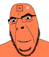 chemistry copper element glasses orange_skin smile soyjak stubble text variant:cobson // 721x840 // 29.0KB