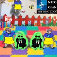 animal bee cat central_intelligence_agency daycare dildo dog emergency_use flag:ukraine full_body glowing hanging malorussian_flag mask meta:tagme nafo petting rope trend:glowie // 1000x1000 // 1.3MB