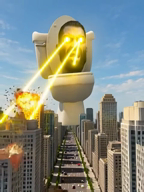 beard building car city cloud destruction ear explosion flying grey_skin hair laser laser_eyes meta:ai_generated muscular_male nas:gigachad road singing skibidi skibidi_toilet sky smile teeth toilet // 480x640, 6s // 3.3MB