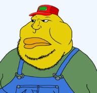 angry cartoon clothes fat green_shirt hat lips obese overalls red_hat sneed stubble the_simpsons variant:meximutt yellow_skin // 888x849 // 59.4KB