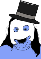 anti_aliased blue_lips blue_skin blurple clothes discord hair mask open_mouth tophat transparent_background variant:alicia // 620x900 // 29.4KB