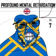 angry animal bald bell_curve black_eyes black_hole black_sclera british clenched_teeth closed_mouth country cracked_teeth drool ear east_lothian flag flag:east_lothian flag:united_kingdom glasses hair iq iq_bell_curve lion mustache nightmare_fuel no_pupils profound_mental_retardation retard scotland soyjak stubble text united_kingdom variant:feraljak wrinkles // 1024x1024 // 160.6KB
