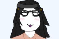 :3 blush closed_mouth clothes cute female glasses hair hat soy soylent tongue uwu variant:soytan // 891x594 // 13.6KB