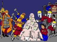 FNWO angeleno armor baby banhammer beard cap castle city classical_art_parody clothes diaper fibula froot froot_(user) full_body glasses great_purge hammer hat herod holding_hammer holding_object holding_spear jannies janny king_herod massacre massacre_of_the_innocents maya_(ongezellig) mourning murder nate ongezellig pacifier soot_colors soyjak spear variant:bernd variant:chudjak variant:gapejak variant:kuzjak wall // 1227x895 // 741.8KB