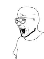 arm clothes glasses open_mouth soyjak stubble variant:unknown // 2448x3264 // 68.6KB