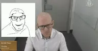 2026 bald brenton_tarrant brenton_tarrant_won christchurch_shooting cosplay glasses happy in_real_life irl new_zealand series:irl_soyjaks soyboy variant:feraljak variant:tarrantjak white_suit // 1080x562 // 175.8KB