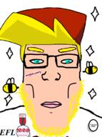 Firmjak aryan award bee blue_eyes cap chin closed_mouth clothes efl fnf_aryan fnf_gerontophile fnf_pedo friday_night_funkin' gerontophile glasses hat neutralplier_award opposite pink_lips soyjak soyjak_party sparkle stubble subvariant:chudplier variant:chudjak variant:markiplier_soyjak white_lives_matter white_shirt white_skin whitemaxxing yellow_eyebrows yellow_hair yellow_stubble // 596x800 // 52.0KB