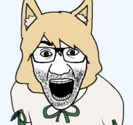 anime clothes ear fox glasses hair open_mouth soyjak stubble touhou variant:el_perro_rabioso video_game // 427x400 // 15.2KB