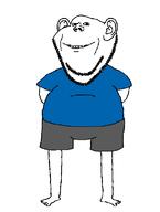 beard blue_shirt clothes full_body shorts smile stubble variant:impish_soyak_ears // 580x769 // 18.2KB