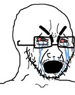 angry artist:xJanny bloodshot_eyes crying eyebrows glasses red_eyes redraw sad selfish_little_fuck stubble tear template variant:cryboy_soyjak wojak // 634x800 // 20.5KB