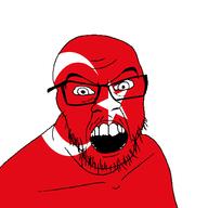 angry country flag glasses jacksepticeye looking_at_you mustache open_mouth soyjak stubble teeth turkiye variant:feraljak youtube // 1500x1500 // 31.0KB