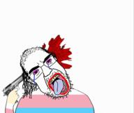 animated blood firearm gun holding_gun holding_object holding_pistol pistol soyjak subvariant:patrick suicide tranny variant:chudjak // 360x302 // 2.1MB