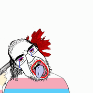 animated blood firearm gun holding_gun holding_object holding_pistol pistol soyjak subvariant:patrick suicide tranny variant:chudjak // 360x302 // 2.1MB