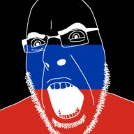 angry country donetsk flag flag:donetsk glasses open_mouth soyjak stubble variant:cobson // 721x720 // 10.2KB