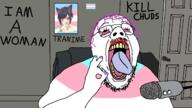 door makeup merge microphone nails ok_hand_sign open_mouth paxiti purple_hair tranny transgender_flag variant:bernd variant:isaac wings_of_redemption // 1280x720 // 242.7KB