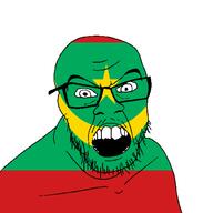 angry country flag glasses jacksepticeye looking_at_you mauritania mustache open_mouth soyjak stubble teeth variant:feraljak youtube // 1500x1500 // 27.9KB