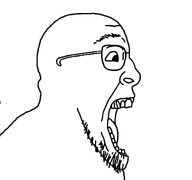 bald beard glasses open_mouth series:sidejaks side_profile side_view soyjak stubble subvariant:bernd_side teethtongue transparent_background variant:bernd // 1200x1125 // 22.3KB