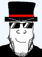 clothes glasses hat markiplier smug smug_little_fuck soysona stubble subvariant:neutralplier sunglasses top_hat variant:markiplier_soyjak // 230x307 // 20.9KB