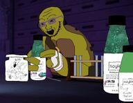 artificial_flavor autistic bandage blue_shades bottle bug donatello_(tmnt_2012) flavor glasses green_skin jar lab meta:featured mutagen mutant nerd open_mouth peta science science_lover shell soy soylent stubble teenage_mutant_ninja_turtles tmnt turtle variant:soyak // 1139x886 // 511.8KB
