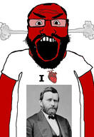angry balding beard clothes glasses hair heart i_love open_mouth red_skin soyjak subvariant:science_lover tshirt ulysses_s_grant variant:markiplier_soyjak // 2819x4096 // 896.8KB