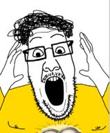 american_dad discord glasses greentext gynaecomastia hair int_(4chan) minion mutt nipple open_mouth soyjak stubble united_states variant:ppp yakub // 672x809 // 119.6KB