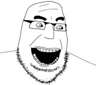 glasses happy heavy_(tf2) open_mouth soyjak stubble team_fortress_2 valve variant:cobson video_game // 720x639 // 209.9KB