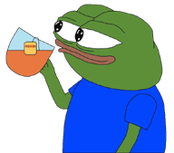 amphibian animal blue_shirt closed_mouth clothes cup drink frog green_skin holding_cup holding_object kermit_the_frog lips lipton nas nas:pepe pepe pepe_the_frog subnas:apu tea transparent_background // 865x760 // 219.2KB