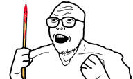 arm blood glasses hand holding_object open_mouth soyjak stick stubble variant:unknown // 1118x661 // 154.2KB