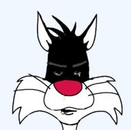 Sylvester_(Sylvester_and_Tweety) Sylvester_and_Tweety angry animal artist:salsamaster cartoon cat looney_tunes subvariant:euromutt variant:markiplier_soyjak warner_bros // 803x797 // 34.7KB