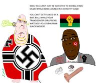 2soyjaks angry black_cuck black_lives_matter black_skin bleached blond blood bloodshot_eyes blue_eyes brown_eyes buck_breaking bull bwc chastity_cage cuck cuckquean dildo double_chin fat fist flag:nazi_germany flag:pan-african gay girlfriend glasses grey heart i_love nazism neckbeard nosebleed obese pan_african q queen_of_hearts raised_eyebrow smile stubble subvariant:blobson subvariant:hornyson subvariant:nucob table text tranny trans trend:aryan variant:cobson white_skin yellow_sclera // 1647x1436 // 406.8KB