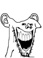 brainlet ear laughing open_mouth soyjak stubble subvariant:dentjak subvariant:splicejak variant:impish_soyak_ears // 598x800 // 120.6KB