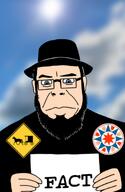 amish anabaptism animal beard blue_eyes christianity closed_mouth clothes ear fact flower hand hat holding_object holding_sign horse plant rose soyjak subvariant:orthodoxson text variant:cobson white_skin // 1080x1660 // 767.5KB