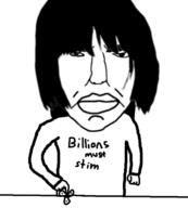 arm closed_mouth clothes female fidget_spinner fishtank_live hair hand josie_(fishtank) long_hair million_dollar_extreme millions_must_die native_american pointing subvariant:chudjak_front text tshirt variant:chudjak // 1095x1214 // 289.5KB